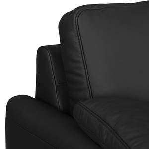 Ecksofa Laureto II Echtleder Schwarz - Longchair davorstehend rechts