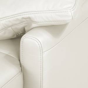 Canapé d'angle Laureto II Cuir véritable - Blanc - Méridienne courte à droite (vue de face)
