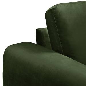 Canapé d'angle Lauris Velours - Vert vieilli - Méridienne courte à gauche (vue de face)