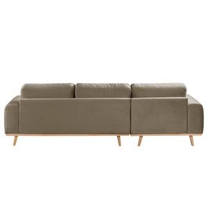 Ecksofa Lauris Samt - Cappuccino - Longchair davorstehend links