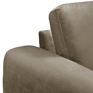 Ecksofa Lauris Samt - Cappuccino - Longchair davorstehend links