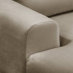 Ecksofa Lauris Samt - Cappuccino - Longchair davorstehend links