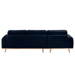 Hoekbank Lauris fluweel - Donkerblauw - Longchair vooraanzicht links