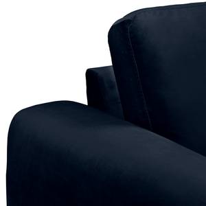 Ecksofa Lauris Samt - Dunkelblau - Longchair davorstehend links