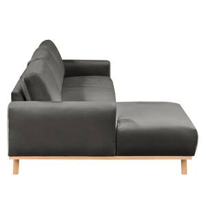 Ecksofa Lauris Samt - Grau - Longchair davorstehend links