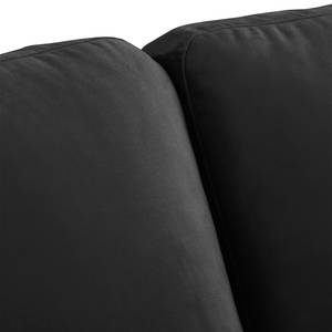 Ecksofa Lauris Samt - Schwarz - Longchair davorstehend links