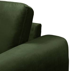 Divano angolare Lauris Velluto - Verde antico - Longchair preimpostata a destra