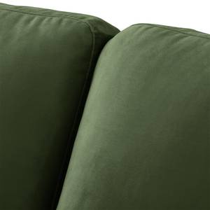 Divano angolare Lauris Velluto - Verde antico - Longchair preimpostata a destra