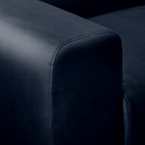 Canapé d'angle Lauris Velours - Bleu foncé - Méridienne courte à droite (vue de face)