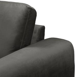 Ecksofa Lauris Samt - Grau - Longchair davorstehend rechts