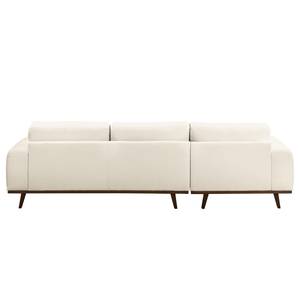 Ecksofa Lauris Strukturstoff - Creme - Longchair davorstehend links