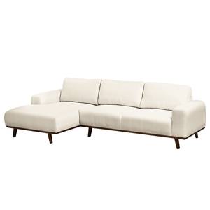 Ecksofa Lauris Strukturstoff - Creme - Longchair davorstehend links