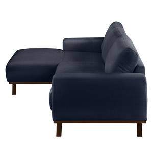 Hoekbank Lauris structuurstof - Donkerblauw - Longchair vooraanzicht links