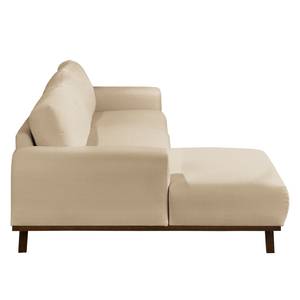 Ecksofa Lauris Strukturstoff - Sand - Longchair davorstehend links