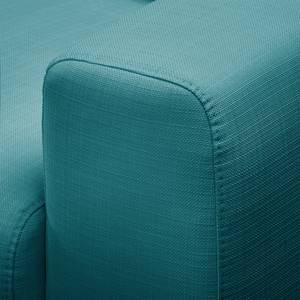 Hoekbank Lauris structuurstof - Turquoise - Longchair vooraanzicht links