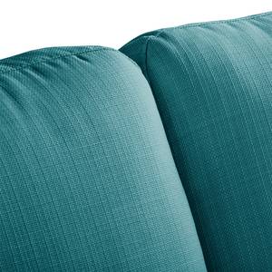 Hoekbank Lauris structuurstof - Turquoise - Longchair vooraanzicht links