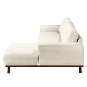 Ecksofa Lauris Strukturstoff - Creme - Longchair davorstehend rechts