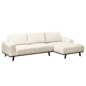 Ecksofa Lauris Strukturstoff - Creme - Longchair davorstehend rechts