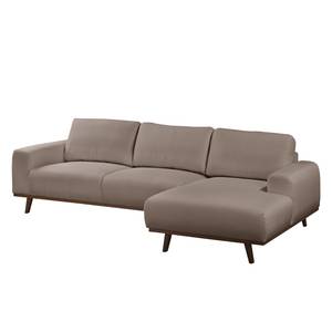 Ecksofa Lauris Strukturstoff - Cubanit - Longchair davorstehend rechts