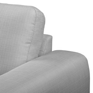 Ecksofa Lauris Strukturstoff - Lichtgrau - Longchair davorstehend rechts