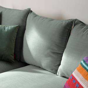 Ecksofa Lavina Webstoff Stoff Moretey: Mint - Ottomane davorstehend links