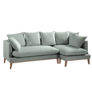 Ecksofa Lavina Webstoff Stoff Moretey: Mint - Ottomane davorstehend rechts