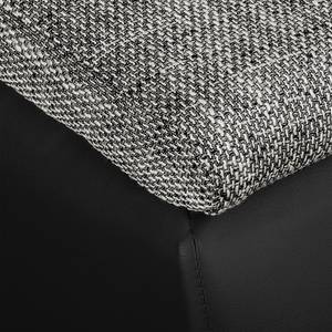 Canapé d'angle Laza Tissu / Imitation cuir - Noir / Gris - Méridienne courte à gauche (vue de face)