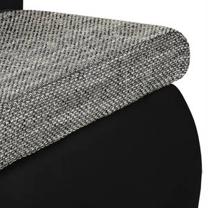 Canapé d'angle Laza Tissu / Imitation cuir - Noir / Gris - Méridienne courte à droite (vue de face)