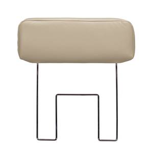 Ecksofa Levy Echtleder Longchair davorstehend rechts - Beige - Mit Kopfstütze