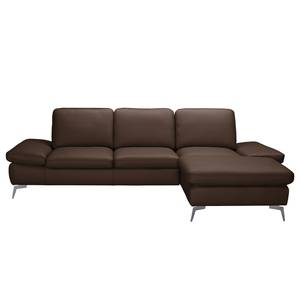 Ecksofa Levy Kunstleder Kunstleder Longchair davorstehend rechts - Kaffeebraun - Ohne Kopfstütze