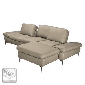 Ecksofa Levy Kunstleder Longchair davorstehend rechts - Taupe - Ohne Kopfstütze