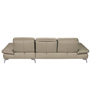 Ecksofa Levy Kunstleder Longchair davorstehend rechts - Taupe - Ohne Kopfstütze