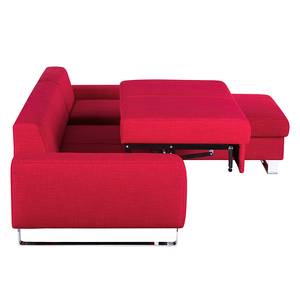 Ecksofa Lilly (mit Schlaffunktion) Webstoff Rot - Longchair davorstehend rechts