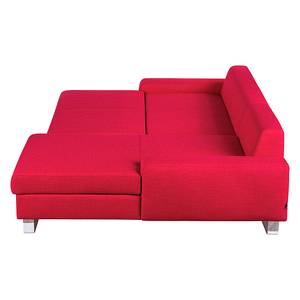 Ecksofa Lilly (mit Schlaffunktion) Webstoff Rot - Longchair davorstehend rechts