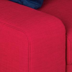 Ecksofa Lilly (mit Schlaffunktion) Webstoff Rot - Longchair davorstehend rechts