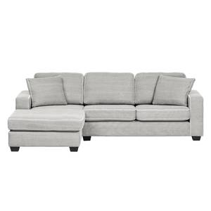 Ecksofa Loen Baumwollstoff Longchair/Ottomane davorstehend links - Hellgrau