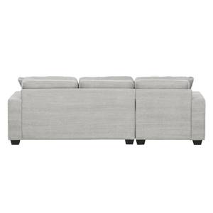 Ecksofa Loen Baumwollstoff Longchair/Ottomane davorstehend links - Hellgrau