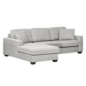 Ecksofa Loen Baumwollstoff Longchair/Ottomane davorstehend links - Hellgrau