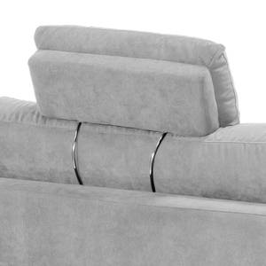 Ecksofa Loomis Webstoff / Kunstleder Grau / Anthrazit - Ottomane davorstehend links