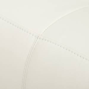 Canapé d'angle Lyneal Cuir véritable Blanc - Méridienne longue à gauche (vue de face)