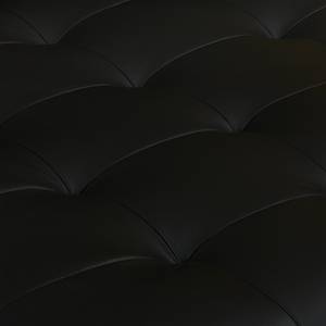 Canapé d'angle Lyneal Cuir véritable Noir - Méridienne longue à gauche (vue de face)