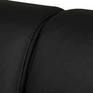 Canapé d'angle Lyneal Cuir véritable Noir - Méridienne longue à droite (vue de face)