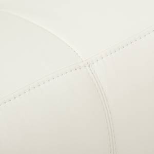Canapé d'angle Lyneal Cuir véritable Blanc - Méridienne longue à droite (vue de face)