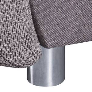 Canapé d'angle Mable (convertible) Toile tissée à plat gris foncé / Tissu marron Chaise longue droite (vue de face) - Méridienne courte à droite (vue de face)