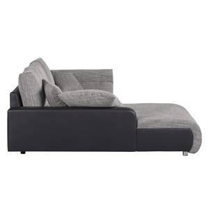 Ecksofa Mable mit Schlaffunktion - Kunstleder / Webstoff - Longchair davorstehend links