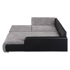 Ecksofa Mable mit Schlaffunktion - Kunstleder / Webstoff - Longchair davorstehend rechts