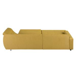 Ecksofa Mable mit Schlaffunktion - Microfaser Safran - Longchair davorstehend links