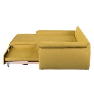 Ecksofa Mable mit Schlaffunktion - Microfaser Safran - Longchair davorstehend links