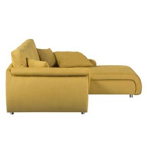 Ecksofa Mable mit Schlaffunktion - Microfaser Safran - Longchair davorstehend rechts