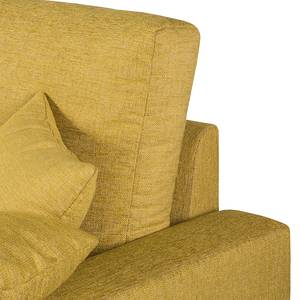 Ecksofa Mable mit Schlaffunktion - Microfaser Safran - Longchair davorstehend rechts